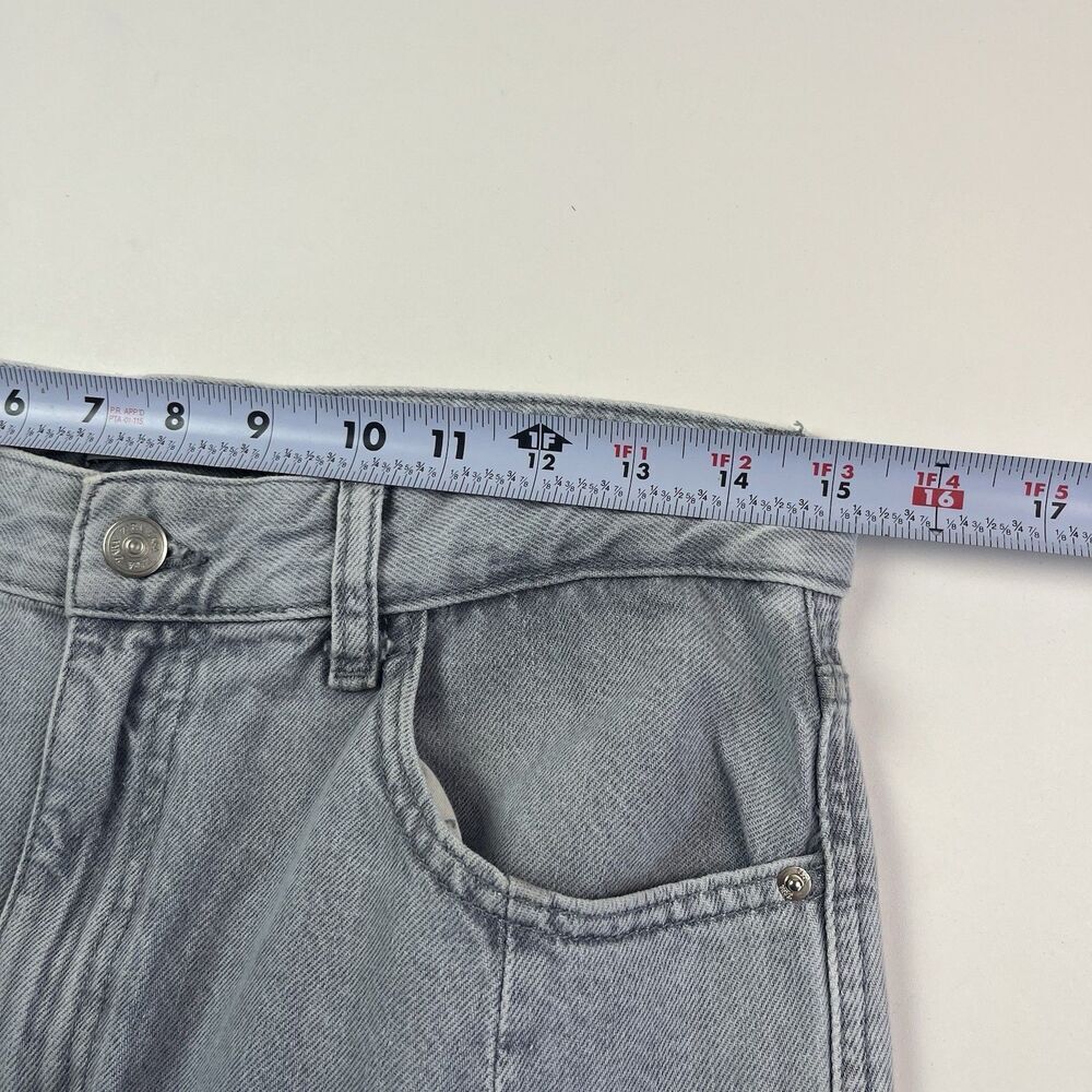 ZARA Denim Maxi Skirt S Light Wash Front Slit Boho Hippie Festival Ranch Modest - Picture 6 of 7
